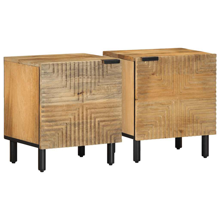 Bedside Cabinets 2 pcs Brown 40x33x46 cm Solid Wood Mango