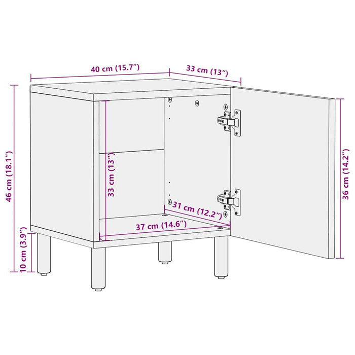 Bedside Cabinets 2 pcs Brown 40x33x46 cm Solid Wood Mango