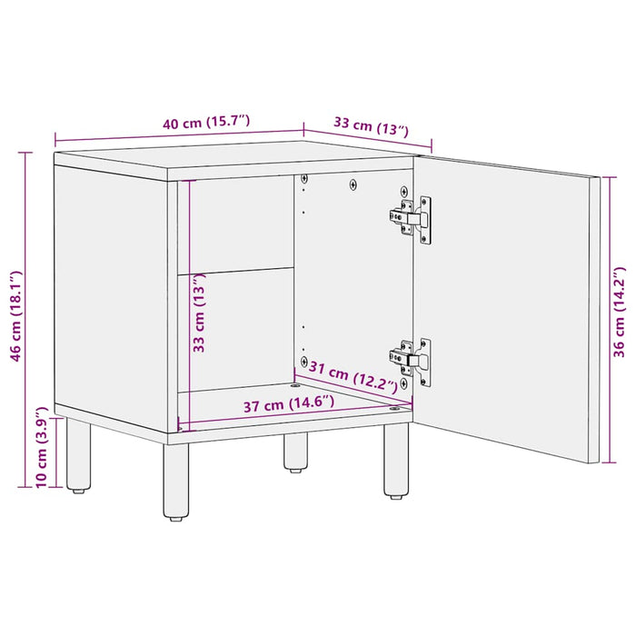 Bedside Cabinets 2 pcs 40x33x46 cm Solid Wood Acacia