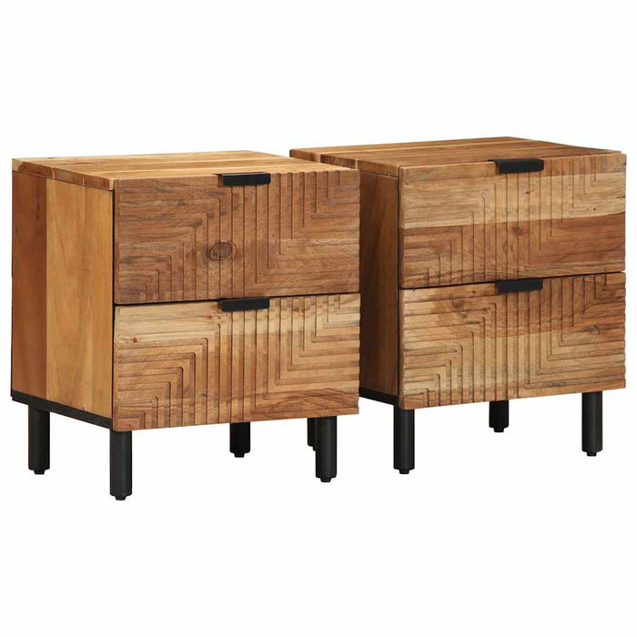 Bedside Cabinets 2 pcs 40x33x46 cm Solid Wood Acacia