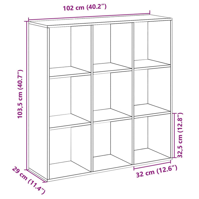 Разделитель комнаты книжный шкаф Sonoma Oak 102x29x103,5 см Инженерное дерево