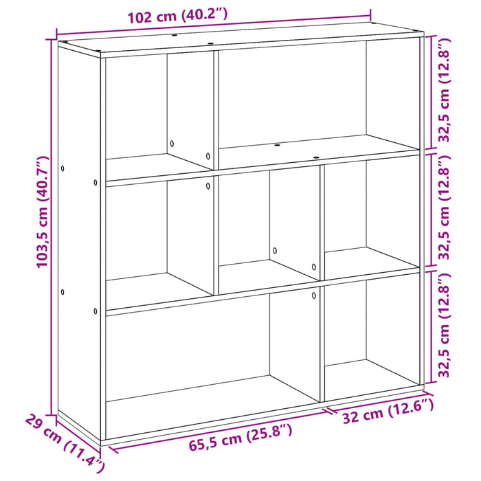 Разделитель комнаты книжный шкаф Sonoma Oak 102x29x103,5 см Инженерное дерево