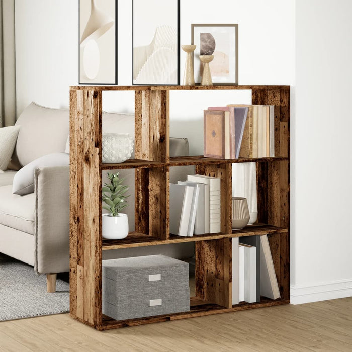 Room Divider Bookcase Old Wood 102x29x103.5 cm Engineered Wood