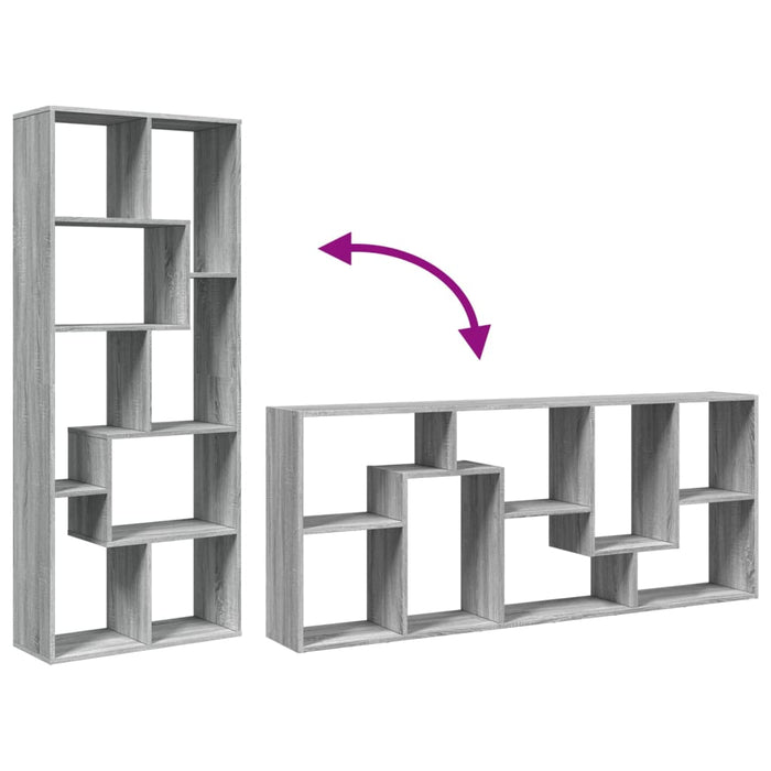 Разделител за стая Библиотека Сива Sonoma 67x25x161,5 см Инженерно дърво
