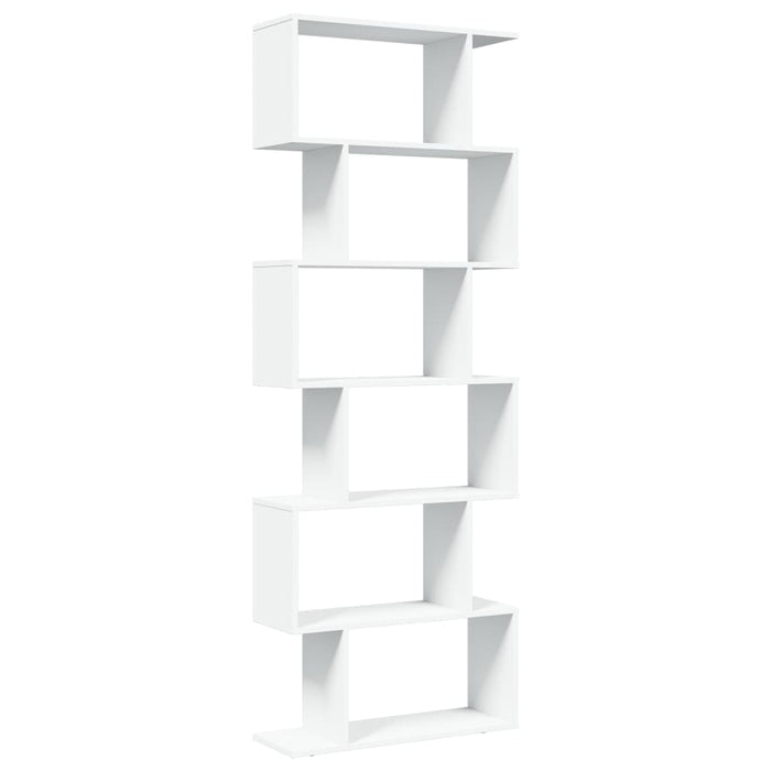 Room Divider Bookcase 6-Tier White 70x24x193 cm Engineered Wood