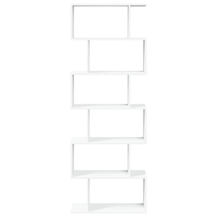 Room Divider Bookcase 6-Tier White 70x24x193 cm Engineered Wood