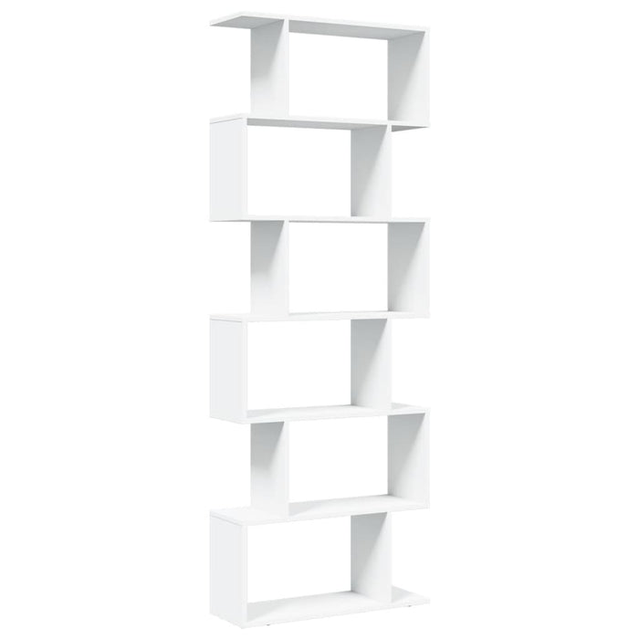 Room Divider Bookcase 6-Tier White 70x24x193 cm Engineered Wood