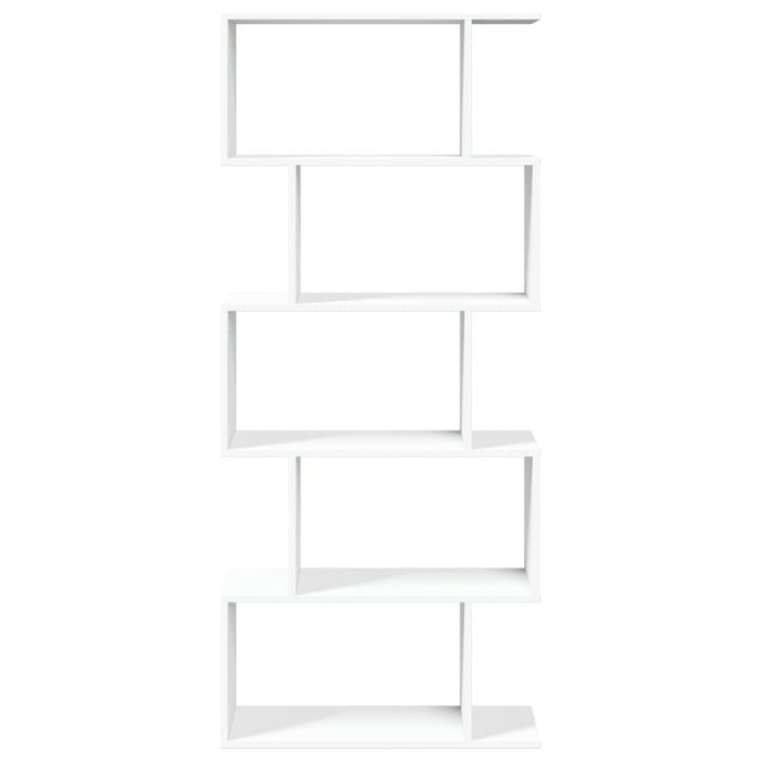 Room Divider Bookcase 5-Tier White 70x24x161 cm Engineered Wood