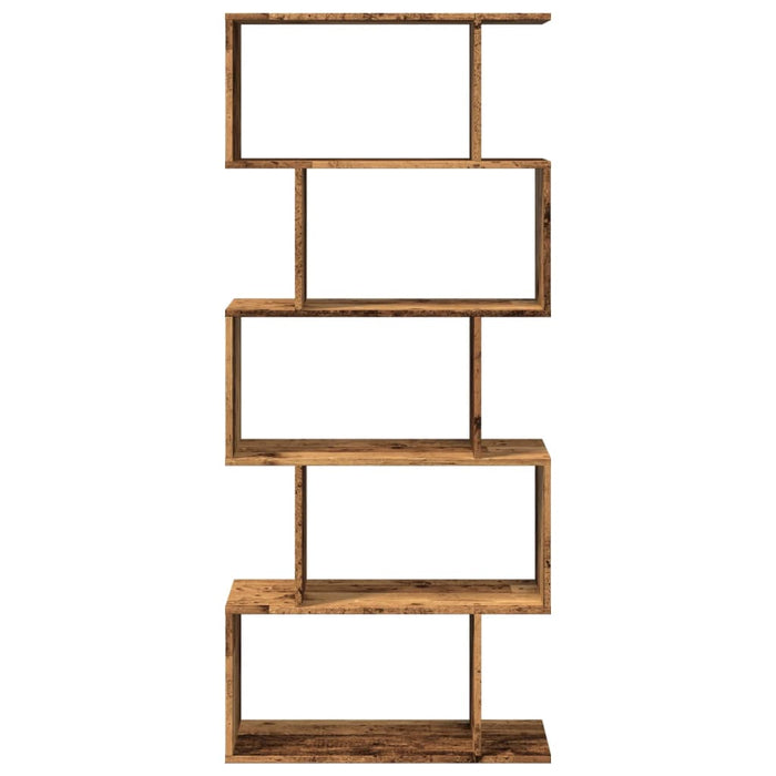 Room Divider Bookcase 5-Tier Old Wood 70x24x161 cm Engineered Wood