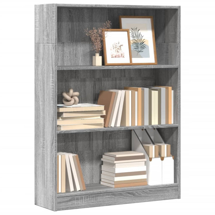 Bookcase Grey Sonoma 80x24x109 cm Engineered Wood