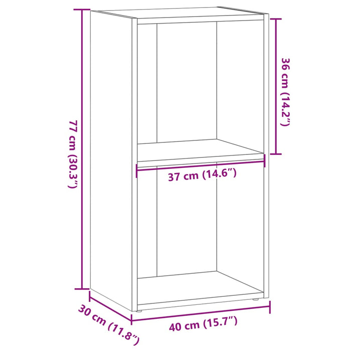 Етажерка за книги Grey Sonoma 40x30x77 cm Engineered Wood