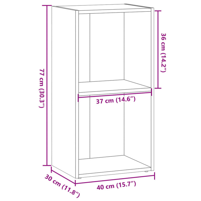 Bibliotecă Stejar Maro 40x30x77 cm Lemn Tehnic