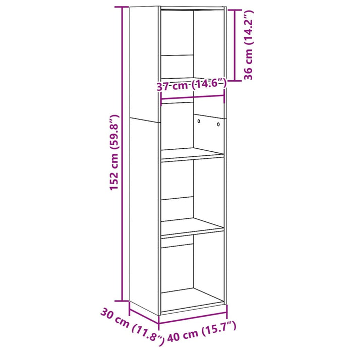 Bibliotecă Stejar Maro 40x30x152 cm Lemn Tehnic