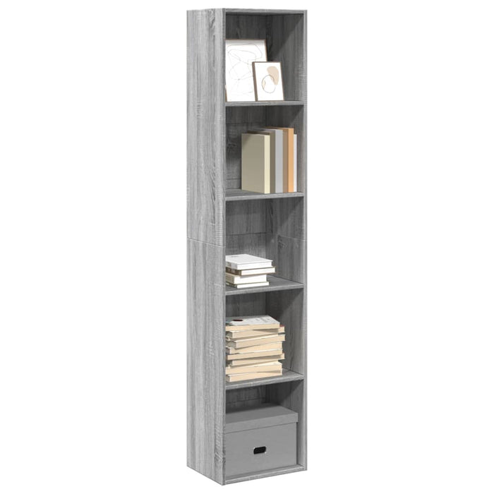 Етажерка за книги Grey Sonoma 40x30x189 cm Engineered Wood