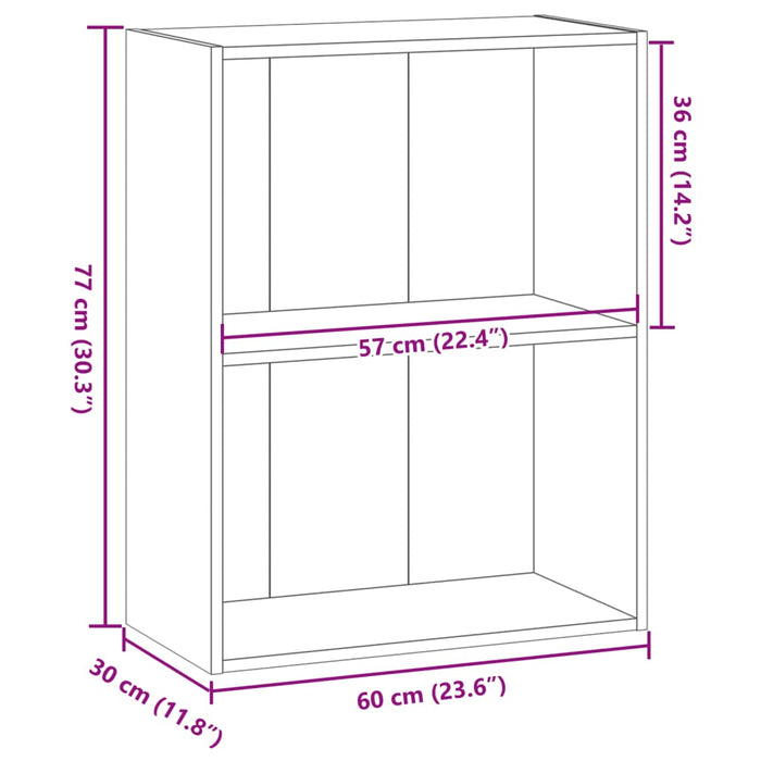 Bibliotecă Gri Sonoma 60x30x77 cm Lemn Tehnic