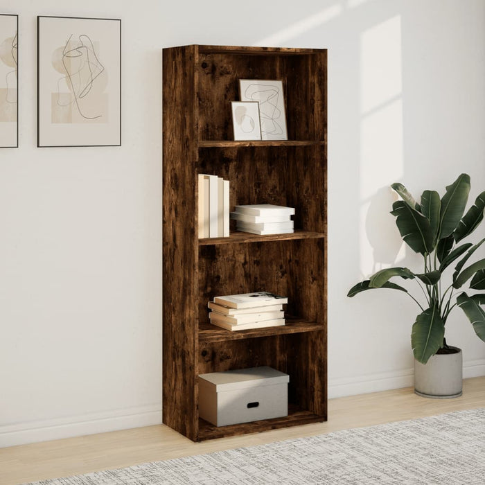 Bookcase Smoked Oak 60x30x152 cm Engineered Wood