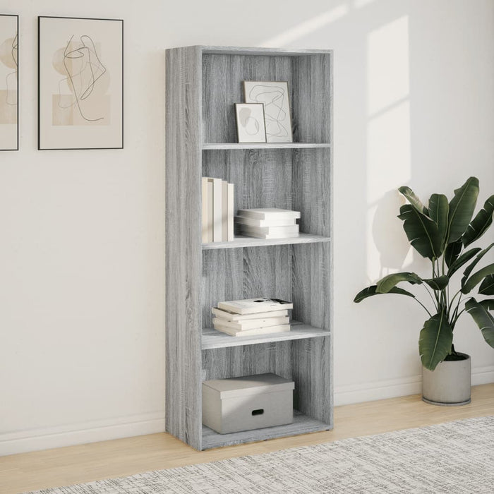 Етажерка за книги Grey Sonoma 60x30x152 cm Engineered Wood