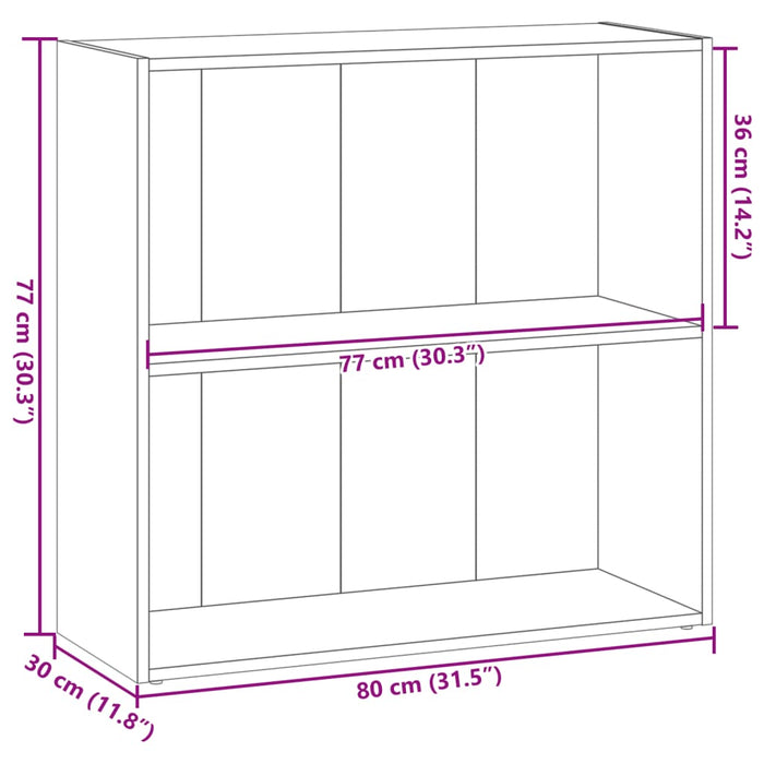 Bibliotecă Gri Sonoma 80x30x77 cm Lemn Tehnic