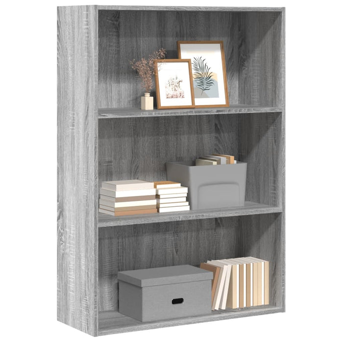 Етажерка за книги Grey Sonoma 80x30x114 cm Engineered Wood