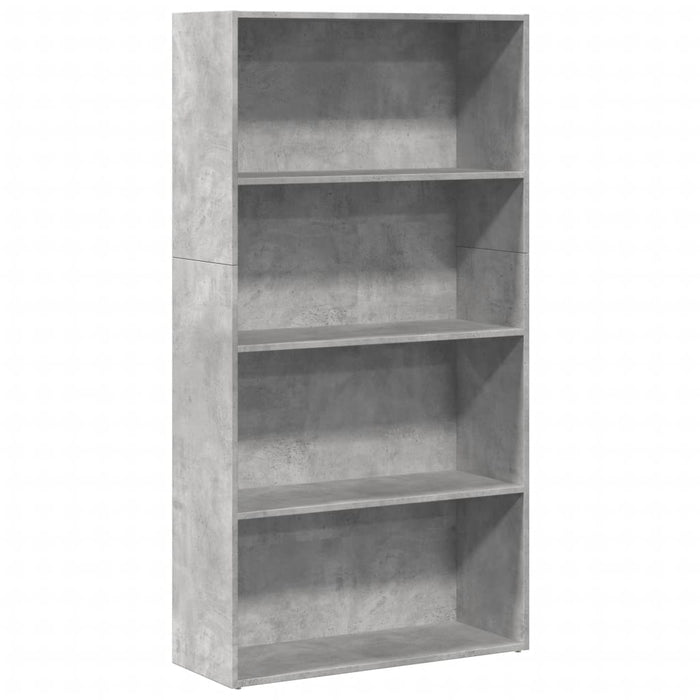 Bibliotecă Beton Gri 80x30x152 cm Lemn de inginerie