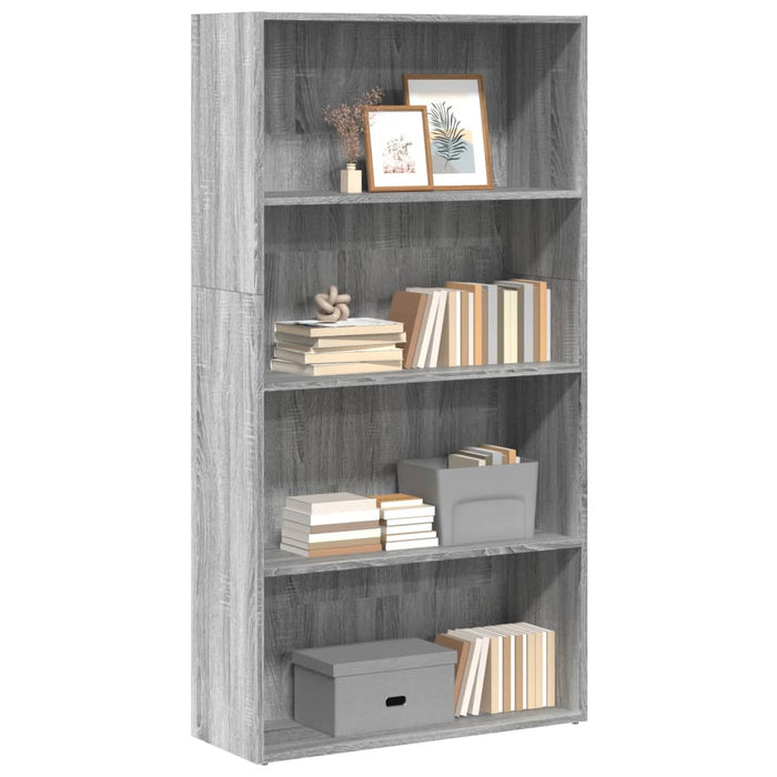 Етажерка за книги Grey Sonoma 80x30x152 cm Engineered Wood