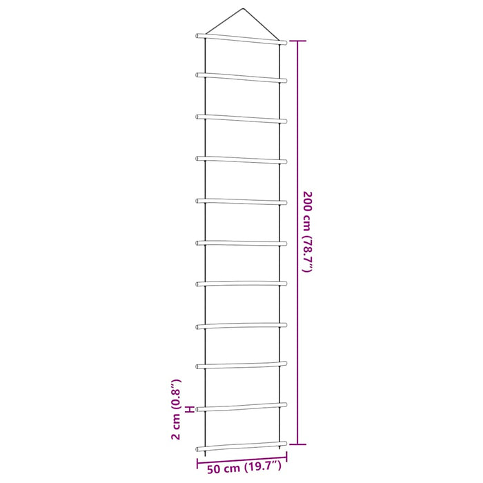 Wall Decoration Ladder-Shaped 50x200 cm Natural Branch