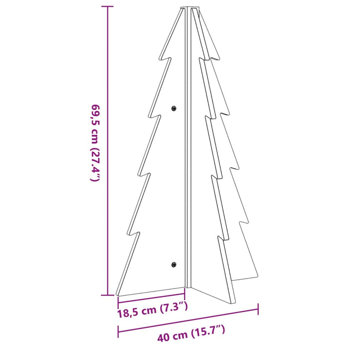 Wooden Christmas Tree for Decoration 69.5 cm Solid Wood Pine