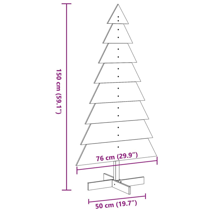 Wooden Christmas Tree for Decoration 150 cm Solid Wood Pine