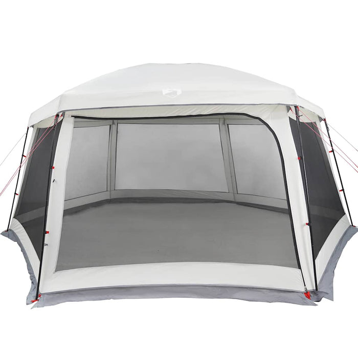 Pool Tent with Removable Fly & Mesh Walls Grey 618x532 cm