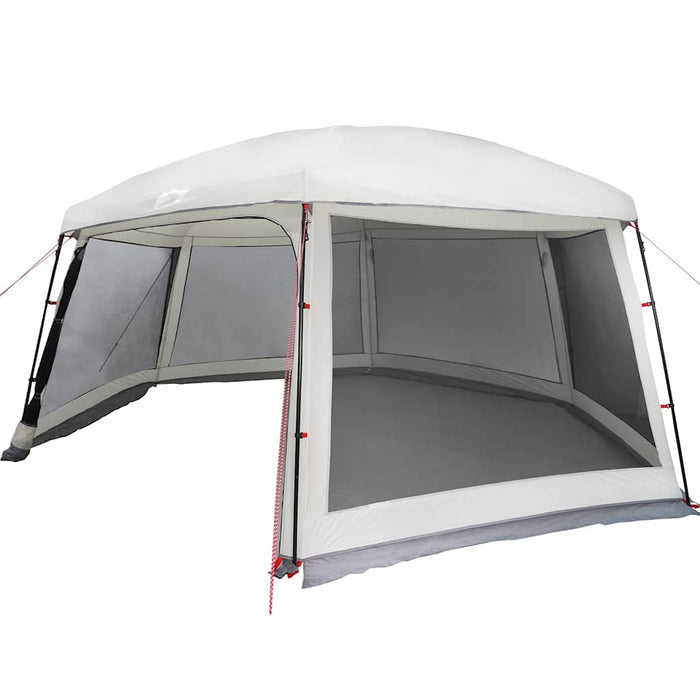 Pool Tent with Removable Fly & Mesh Walls Grey 618x532 cm