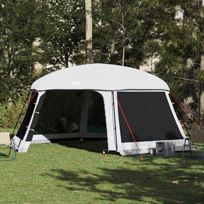 Pool Tent with Removable Fly & Mesh Walls Grey 618x532 cm