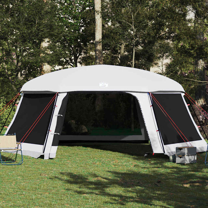 Pool Tent with Removable Fly & Mesh Walls Grey 670x590 cm