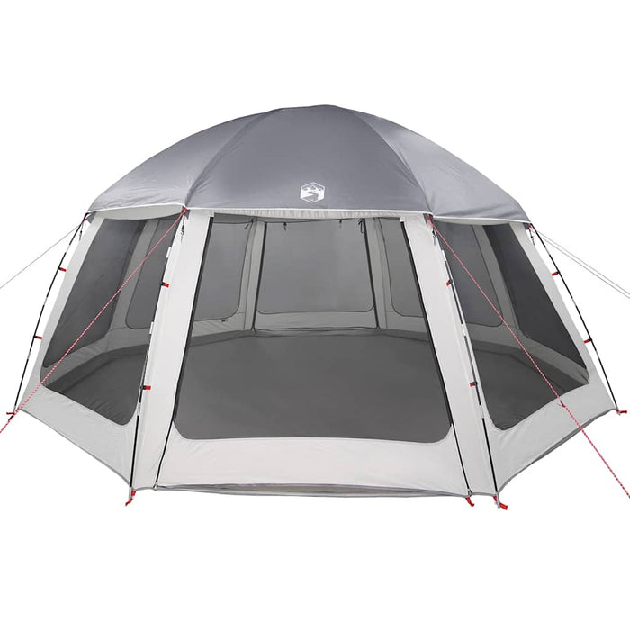 Pool Tent with Removable Fly & Mesh Walls Grey 510x510 cm