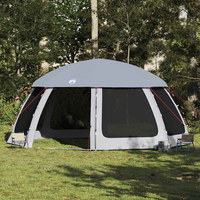 Pool Tent with Removable Fly & Mesh Walls Grey 612x612 cm