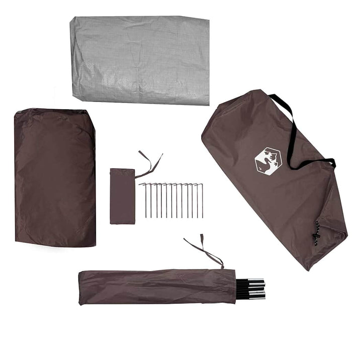 Fishing Tent 3-Person Brown Waterproof