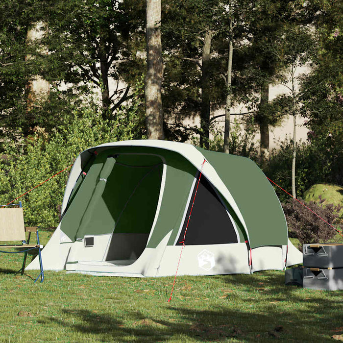 Camping Tent Cabin 4-Person Green Waterproof