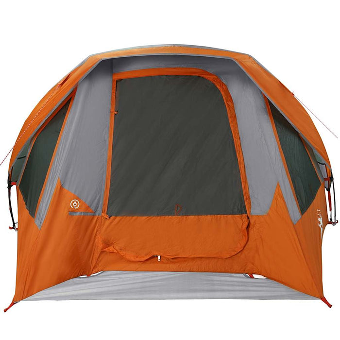 Camping Tent Cabin 4-Person Grey and Orange Waterproof