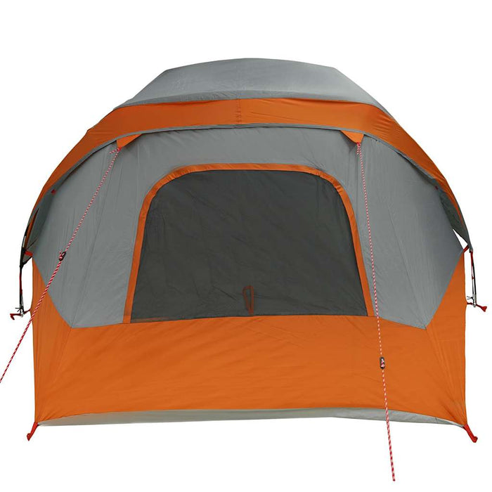 Camping Tent Cabin 4-Person Grey and Orange Waterproof