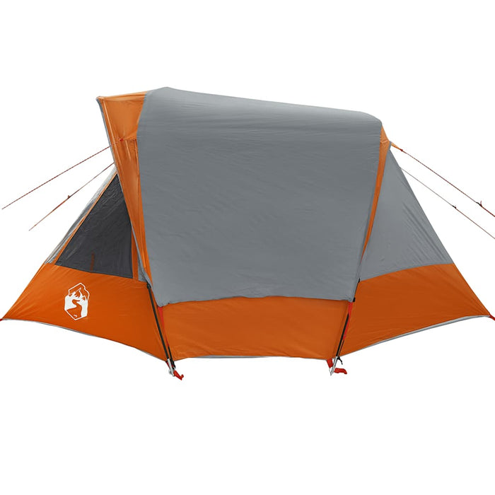 Family Tent Cabin 6-Person Grey and Orange Waterproof