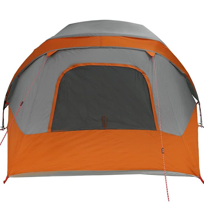 Family Tent Cabin 6-Person Grey and Orange Waterproof