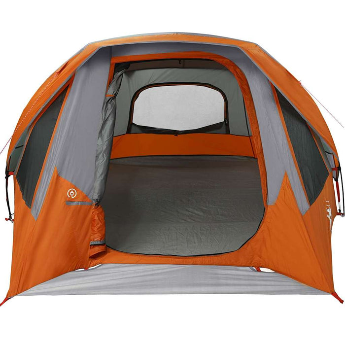 Family Tent Cabin 6-Person Grey and Orange Waterproof