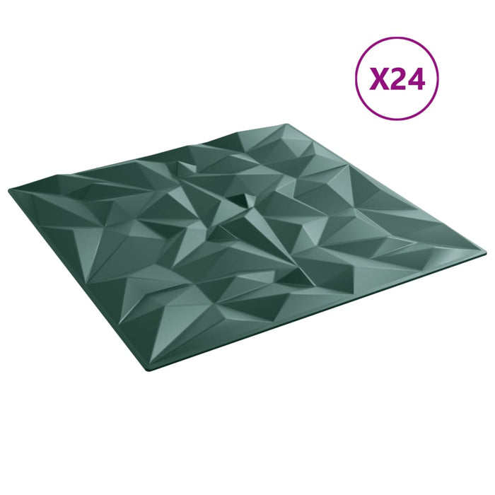 Wall Panels 24 pcs Green 50x50 cm XPS 6 m² Amethyst