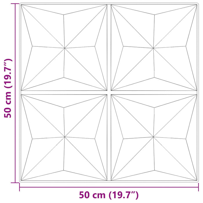 Стенни панели 24 бр Зелени 50x50 см XPS 6 м² Оригами