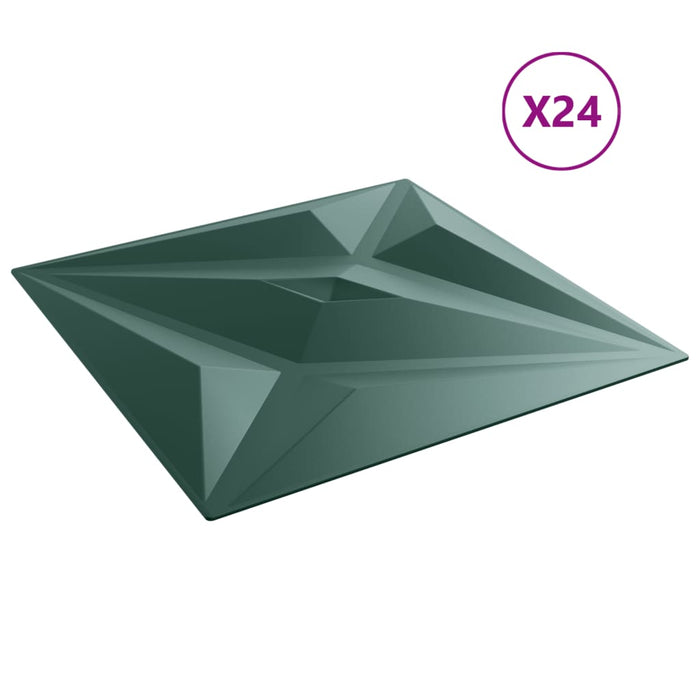 Стенни панели 24 бр Зелени 50x50 cm XPS 6 m² Star