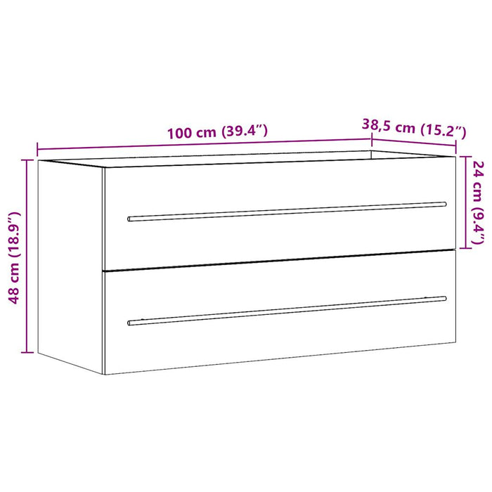 Шкаф за мивка дъб сонома 100x38,5x48 см инженерно дърво