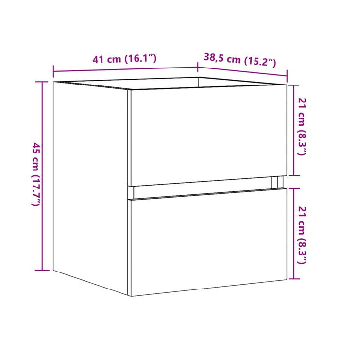 Шкафчик для мойки Sonoma Oak 41x38.5x45 см Инженерное дерево