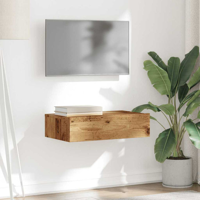 TV Cabinet with LED Lights Old Wood 60x35x15.5 cm