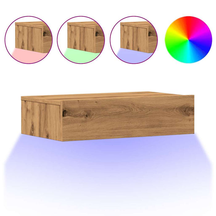 TV Cabinets with LED Lights 2 pcs Artisan Oak 60x35x15.5 cm