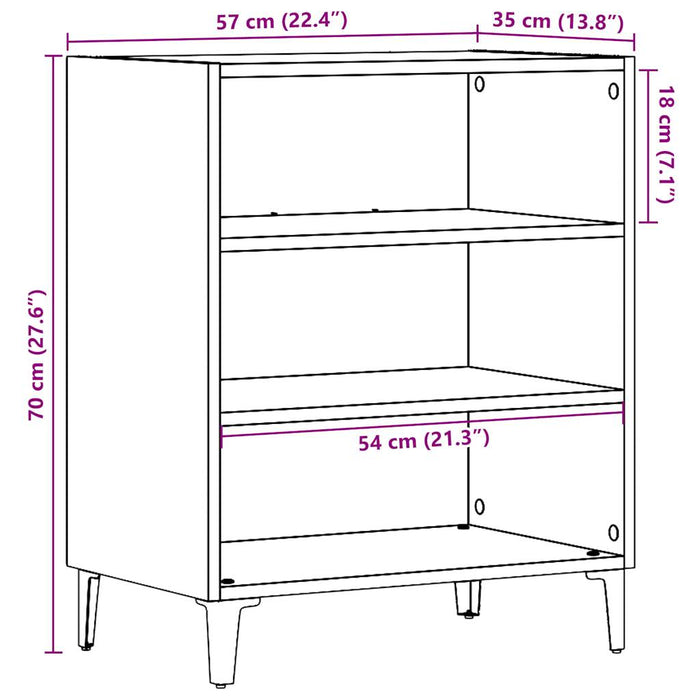 Бюфет занаятчийски дъб 57x35x75 см Инженерно дърво