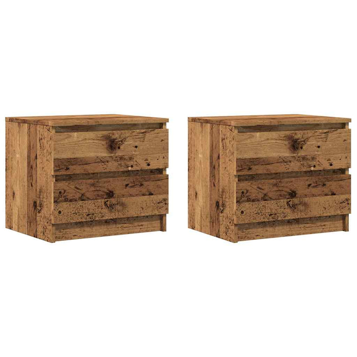 Bedside Cabinets 2 pcs Old Wood 50x40x43.5 cm Engineered Wood